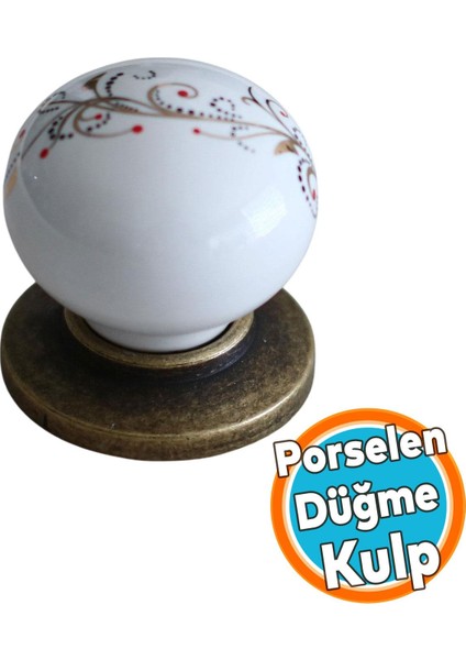 Porselen Kulp Çiçekli Düğme Mobilya Mutfak Dolabı Çekmece Dolap Kulpları Kapak Kulbu