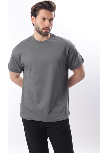 Füme Bisiklet Yaka Çoban Dikişli Overfit Erkek T-Shirt E7103 fiyatları