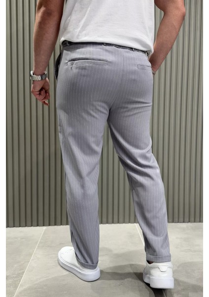 Çizgili Duble Paça Erkek Pantolon P-00015199