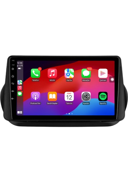 Fiat Fiorino Araç Multimedya Android Ekran Carplay Navigasyon Double Teyp 2+32 9" 08-12 Black