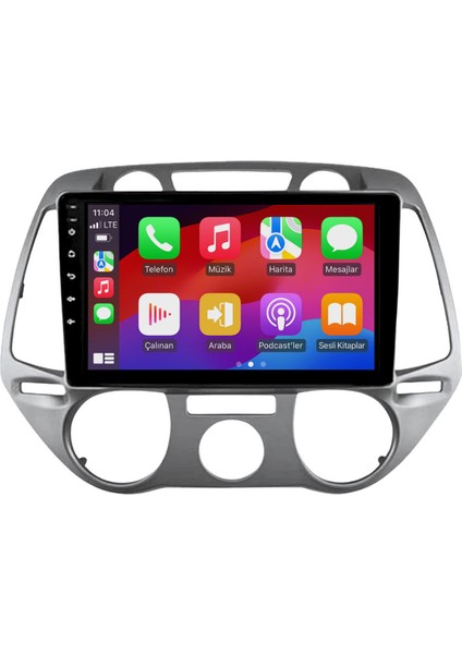 Hyundai I20 Araç Multimedya Android Ekran Carplay Double Teyp 2+32 9" 08-12 Analog Y Silver