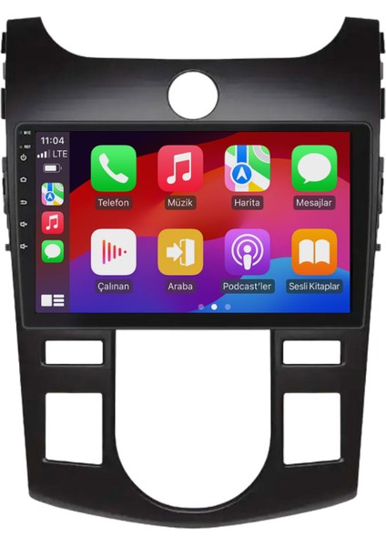 Kia Cerato Araç Multimedya Android Ekran Carplay Navigasyon Double Teyp 2+32 9" 08-10 Black