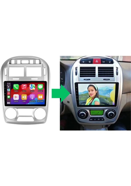 Kia Cerato Araç Multimedya Android Ekran Carplay Double Teyp 2+32 9" 04-06 Silver Htb