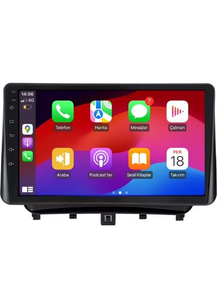 Ford Courier Araç Multimedya Android Ekran Carplay Double Teyp 2+32 9" 14-18 Low Black