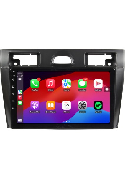 Ford Fiesta Araç Multimedya Android Ekran Carplay Navigasyon Double Teyp 2+32 9" 06-08 Black