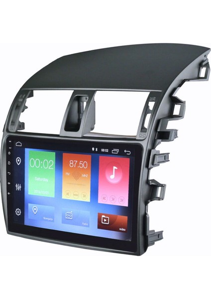 Toyota Corolla Araç Multimedya Android Ekran Carplay Double Teyp 2+32 9" 07-13 Gri Byk