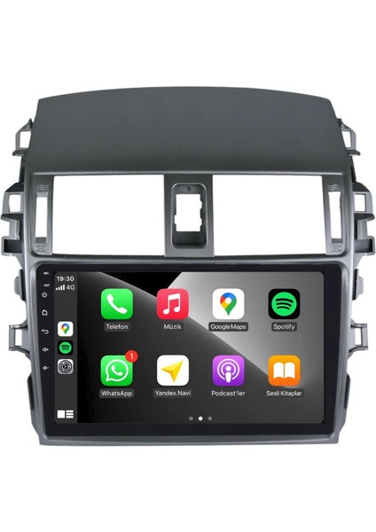 Toyota Corolla Araç Multimedya Android Ekran Carplay Double Teyp 2+32 9" 07-13 Gri Byk