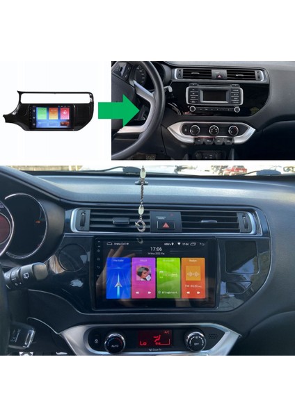 Kia Rio Araç Multimedya Android Ekran Carplay Navigasyon Double Teyp 2+32 9" 15-18 P.black