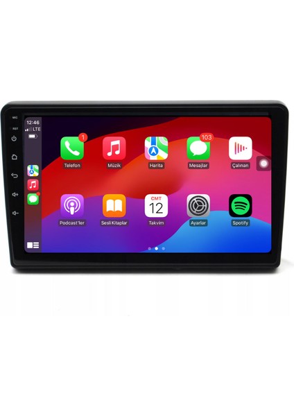 Fiat Panda Araç Multimedya Android Ekran Carplay Navigasyon Double Teyp 2+32 9" 04-12 Black