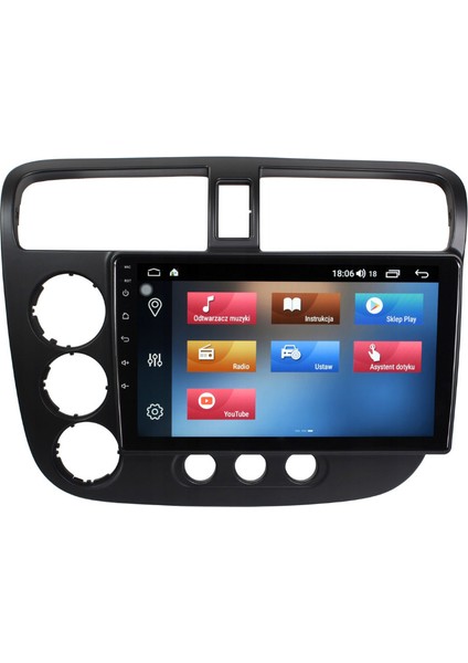 Honda V-Tech2 Araç Multimedya Android Ekran Carplay Navigasyon Double Teyp 2+32 9" 01-06 Black
