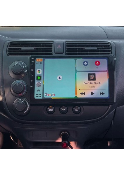 Honda V-Tech2 Araç Multimedya Android Ekran Carplay Navigasyon Double Teyp 2+32 9" 01-06 Black