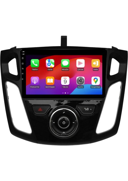 Ford Focus 3-4 Araç Multimedya Android Ekran Carplay Double Teyp 2+32 9" 11-19 Tuşsuz Black