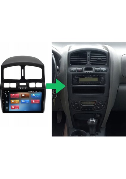 Hyundai Santa Fe Araç Multimedya Android Ekran Carplay Double Teyp 2+32 9" 00-05 Black