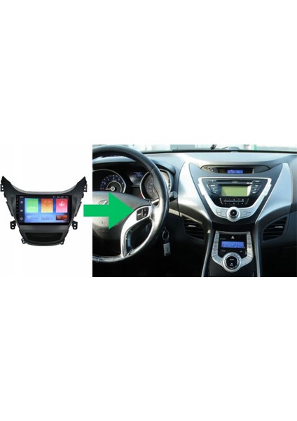 Hyundai Elantra Araç Multimedya Android Ekran Carplay Double Teyp 2+32 9" 11-13 Black