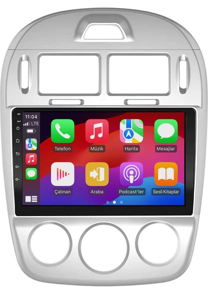 Kia Cerato Araç Multimedya Android Ekran Carplay Double Teyp 2+32 9" 04-06 Silver Old