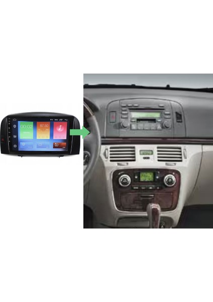 Hyundai Sonata Araç Multimedya Android Ekran Carplay Double Teyp 2+32 9" 05-08 Black