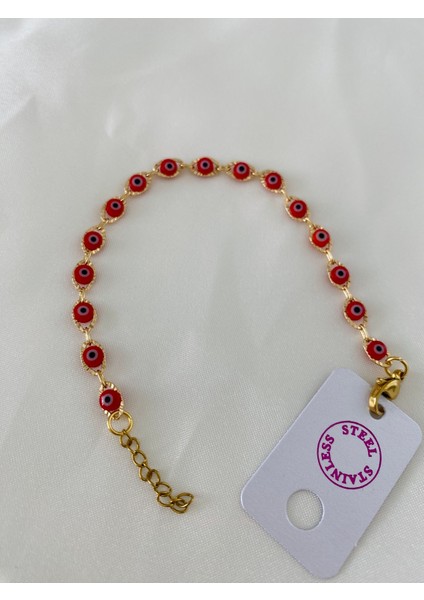 Minimal Nazar Boncuklu Çelik Bileklik fiyatları