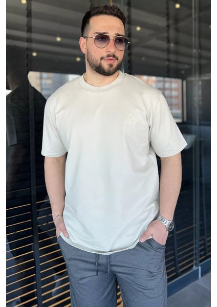 Erkek Bisiklet Yaka Baskılı Tişört P-00015320