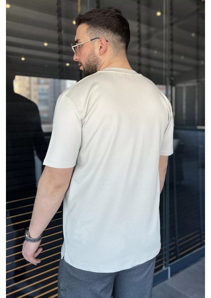 Erkek Bisiklet Yaka Baskılı Tişört P-00015320 modelleri