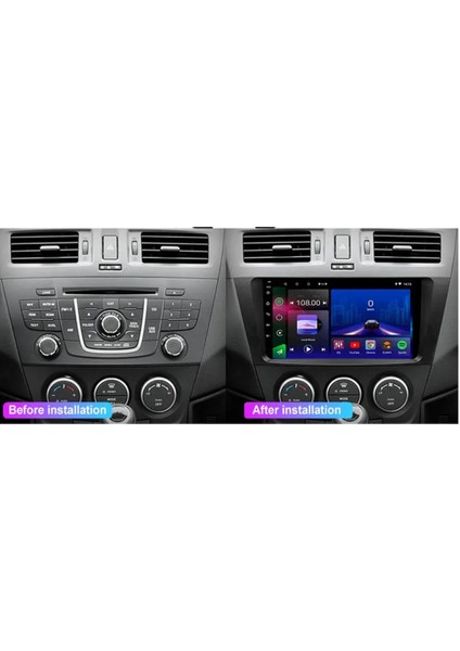 Mazda Mazda 5 Araç Multimedya Android Ekran Carplay Navigasyon Double Teyp 2+32 9" 12-13 Black