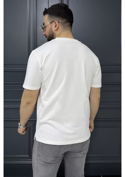 Erkek Bisiklet Yaka Baskılı Tişört P-00015320 modelleri