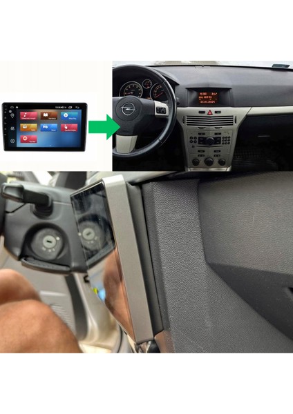 Opel Astra H Araç Multimedya Android Ekran Carplay Navigasyon Double Teyp 2+32 9" 04-14 Gri