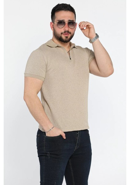 Erkek Polo Yaka Yarım Fermuarlı Tişört P-00015328 fiyatları