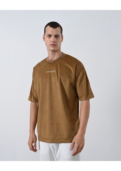 Freedom Kadife Oversize Unisex T-Shirt modelleri