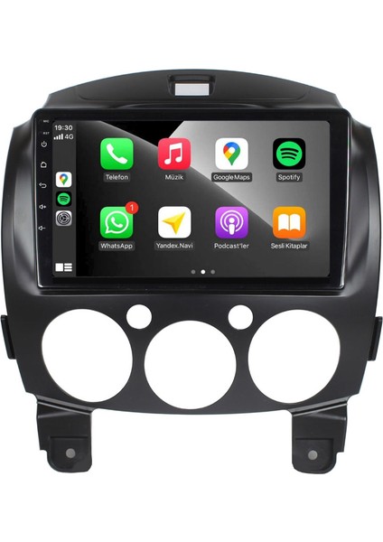Mazda Mazda 2 Araç Multimedya Android Ekran Carplay Navigasyon Double Teyp 2+32 9" 08-12 Black