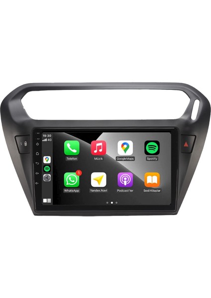 Peugeot 301 Araç Multimedya Android Ekran Carplay Navigasyon Double Teyp 2+32 9" 12-20 Black