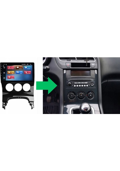 Peugeot 3008 Araç Multimedya Android Ekran Carplay Double Teyp 2+32 9" 09-15 P.black