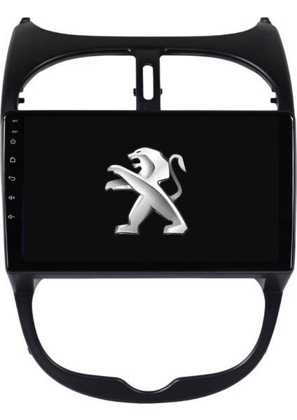 Peugeot 206 Araç Multimedya Android Ekran Carplay Navigasyon Double Teyp 2+32 9" 98-10 Black