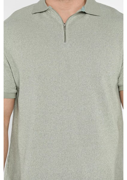 Erkek Polo Yaka Yarım Fermuarlı Tişört P-00015328 fırsatları