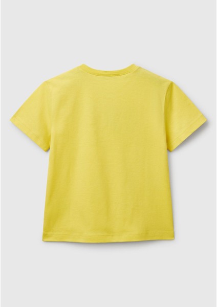 Erkek Çocuk Sarı Benetton Logo Baskılı T-Shirt fiyatları