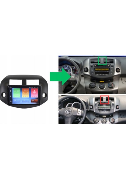 Toyota Rav 4 Araç Multimedya Android Ekran Carplay Navigasyon Double Teyp 2+32 9" 06-12 Black