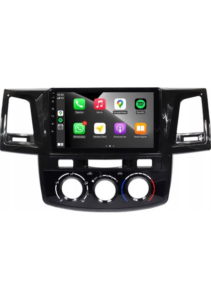 Toyota Hilux Araç Multimedya Android Ekran Carplay Double Teyp 2+32 9" 08-15 Analog P.black