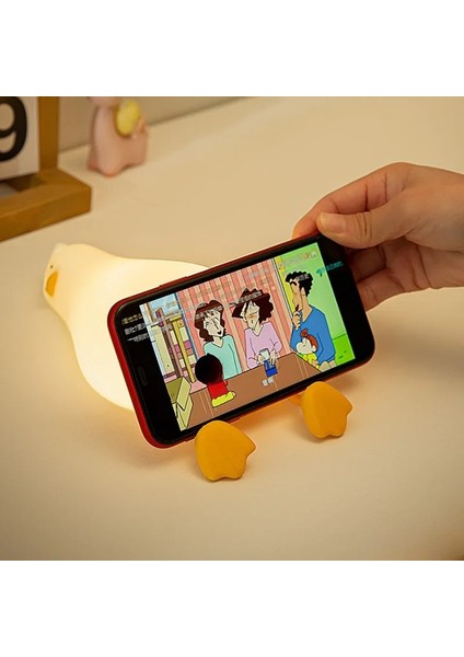 Gece Lambası Sevimli Ördek USB Şarjlı Kısılabilir Yumuşak Silikon LED Işık Çocuk Yetişkinler İçin