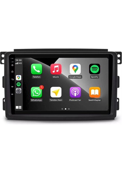 Smart Fortwo - Forfour Araç Multimedya Android Ekran Carplay Double Teyp 2+32 9" 04-10 Black