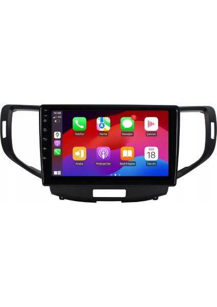 Honda Accord Araç Multimedya Android Ekran Carplay Navigasyon Double Teyp 4+64 9" 09-15 Black