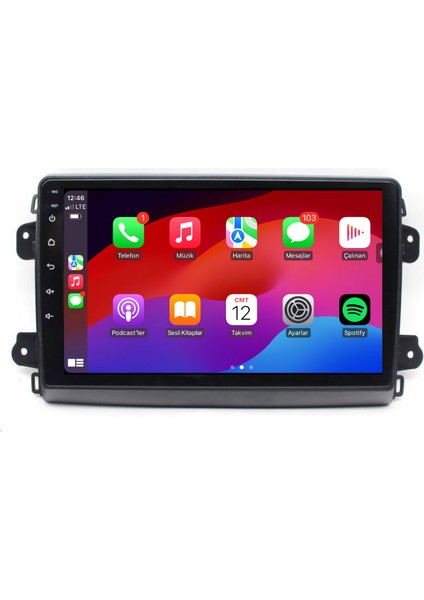 Fiat Ducato Araç Multimedya Android Ekran Carplay Navigasyon Double Teyp 4+64 9" 20-24 Black