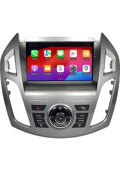 Ford Tourneo Connect Araç Multimedya Android Ekran Carplay Double Teyp 4+64 9" 13-16 Silver