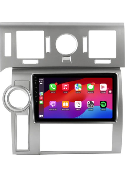 Hummer H2 Araç Multimedya Android Ekran Carplay Navigasyon Double Teyp 4+64 9" 08-09 Silver