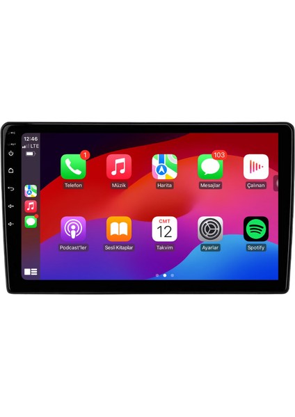 Dacia Duster Araç Multimedya Android Ekran Carplay Navigasyon Double Teyp 4+64 9" 13-17 Black