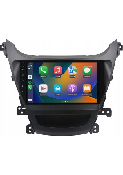 Hyundai Elantra Araç Multimedya Android Ekran Carplay Double Teyp 4+64 9" 14-15 Black