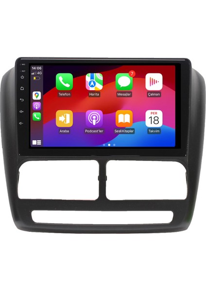 Fiat Doblo Araç Multimedya Android Ekran Carplay Navigasyon Double Teyp 4+64 9" 10-15 Black