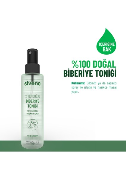 %100 Doğal Biberiye Suyu Saç Dökülmesi Karşıtı ve Hızlı Saç Uzatma Etkili Saç Toniği 150 ml