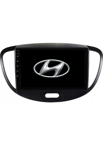 Hyundai I10 Araç Multimedya Android Ekran Carplay Navigasyon Double Teyp 4+64 9" 08-12 Black