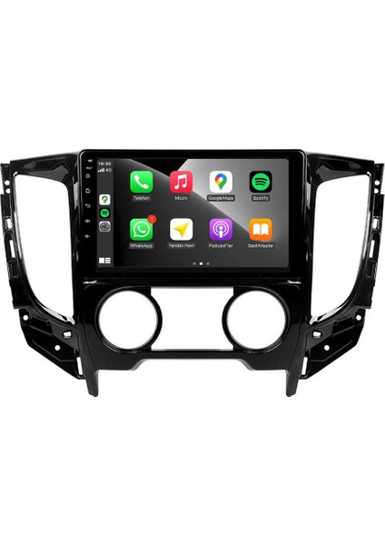 Mitsubishi L200 Araç Multimedya Android Ekran Carplay Navigasyon 4+64 9" 15-21 Analog P.black