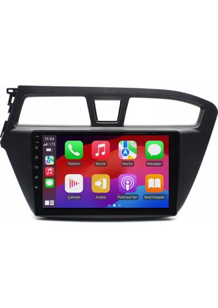 Hyundai I20 Araç Multimedya Android Ekran Carplay Navigasyon Double Teyp 4+64 9" 14-18 Black