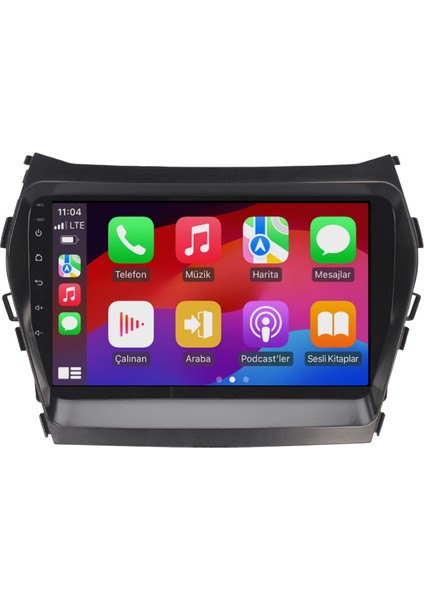 Hyundai IX45 Araç Multimedya Android Ekran Carplay Navigasyon Double Teyp 4+64 9" 13-17 Black